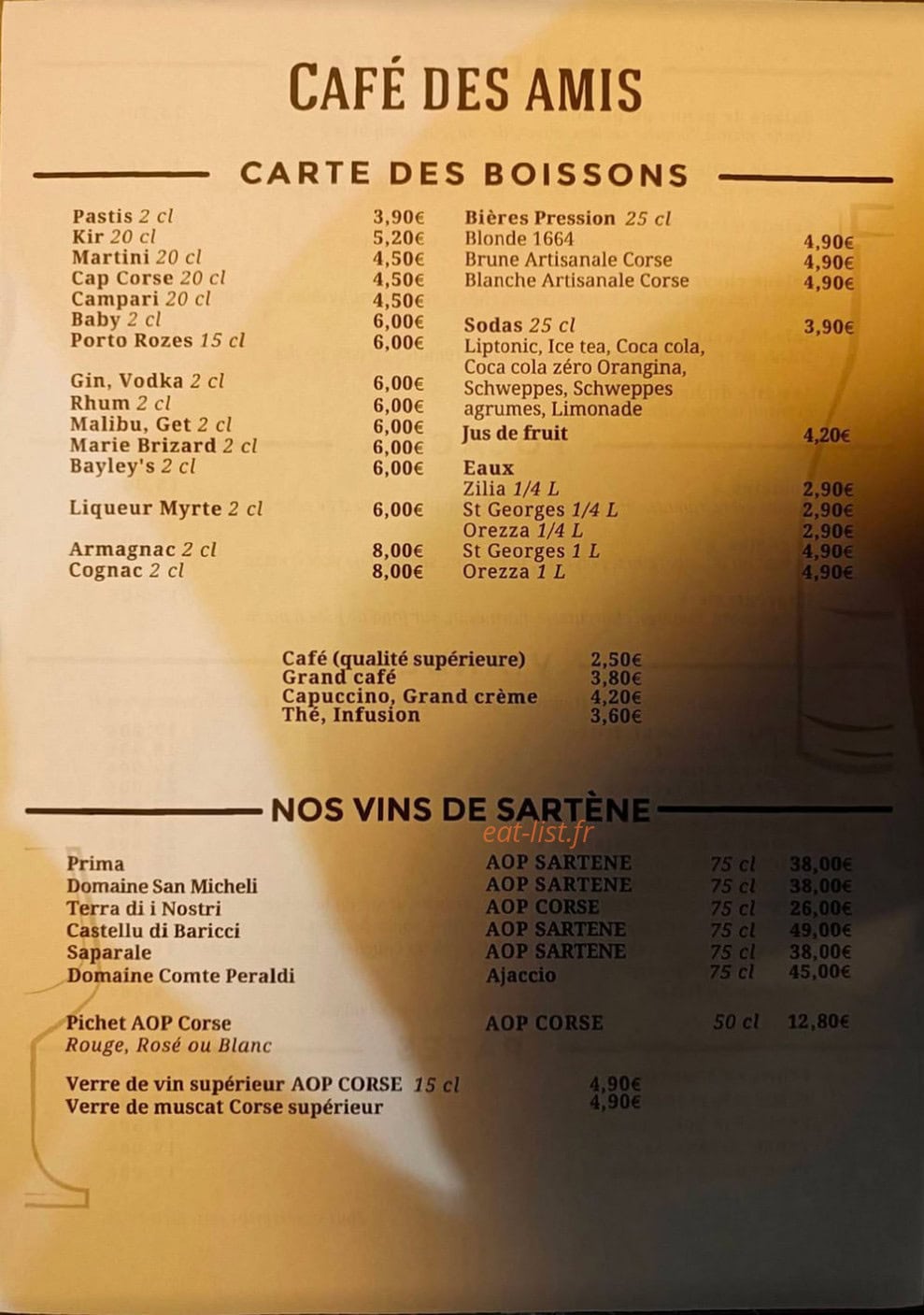 Café des amis — carte page 3