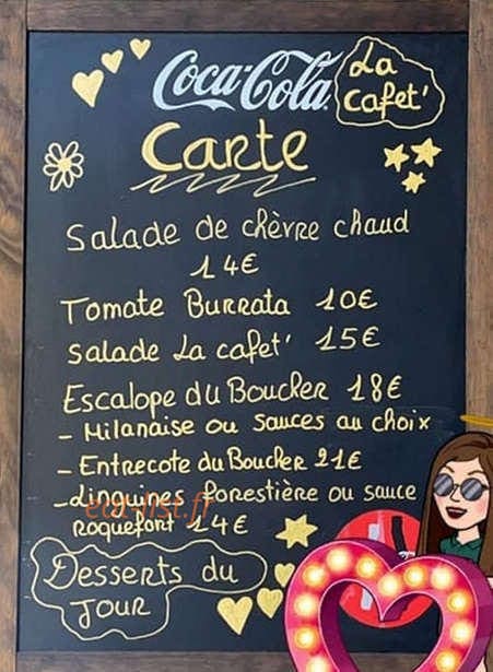 La cafet' — carte page 1