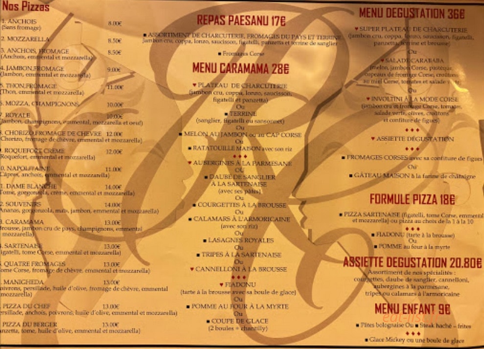 Le Caramama — carte page 1