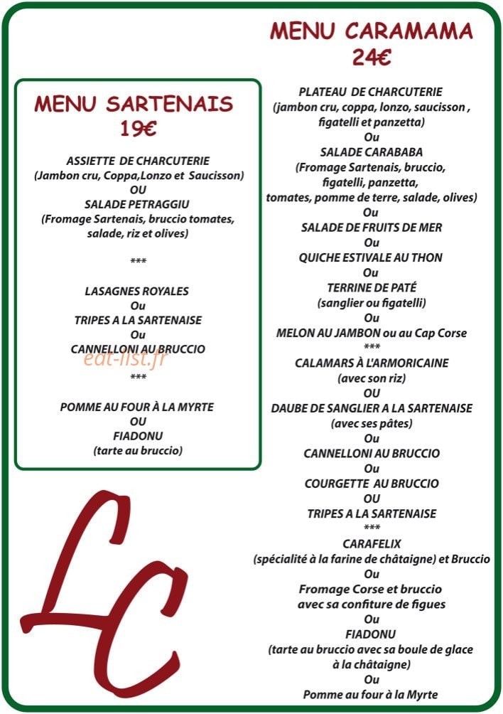 Le caramama — carte page 1