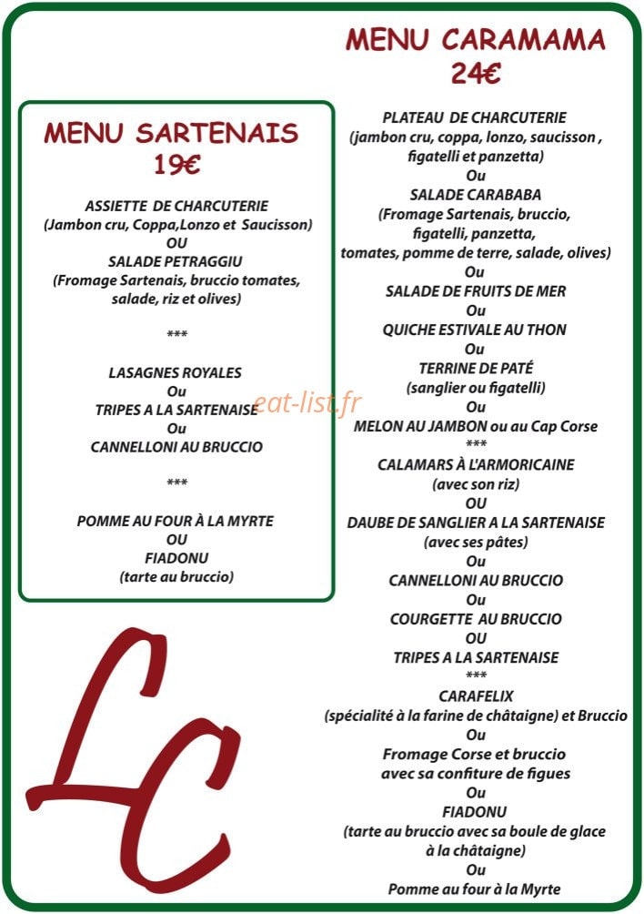 Le caramama — carte page 3