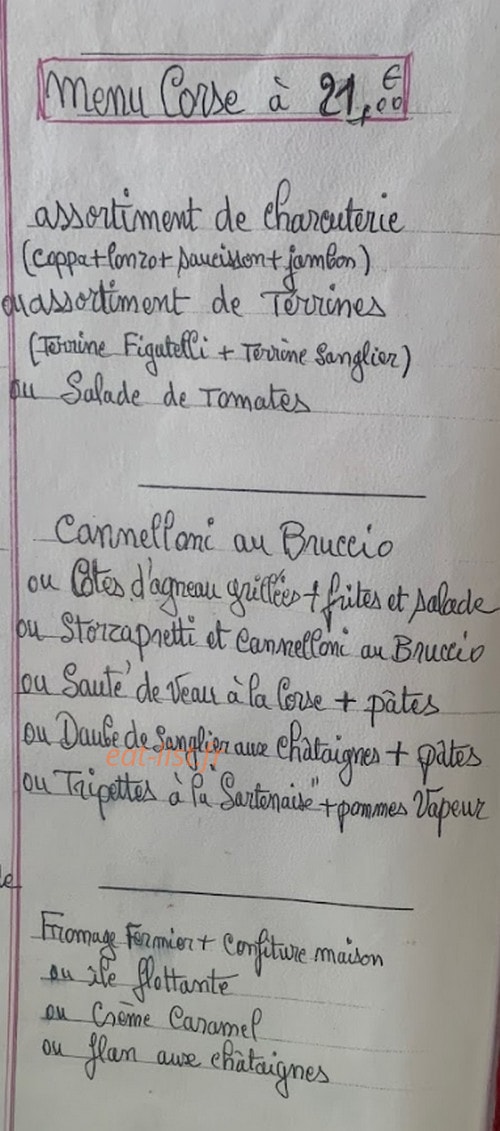 Le Gourmet — carte page 1