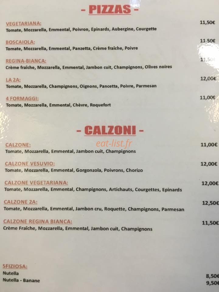 Brasserie le 2A — carte page 2