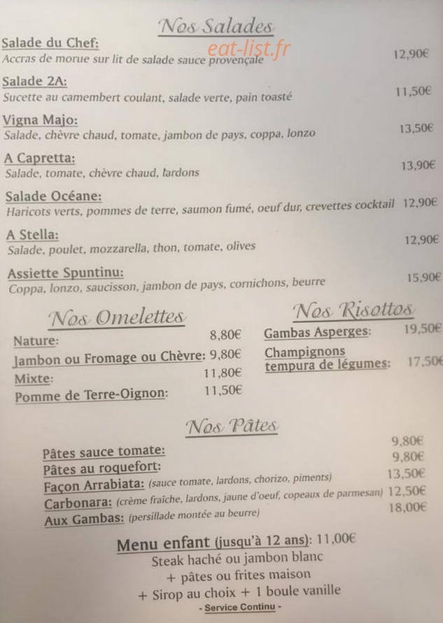 Brasserie le 2A — carte page 4