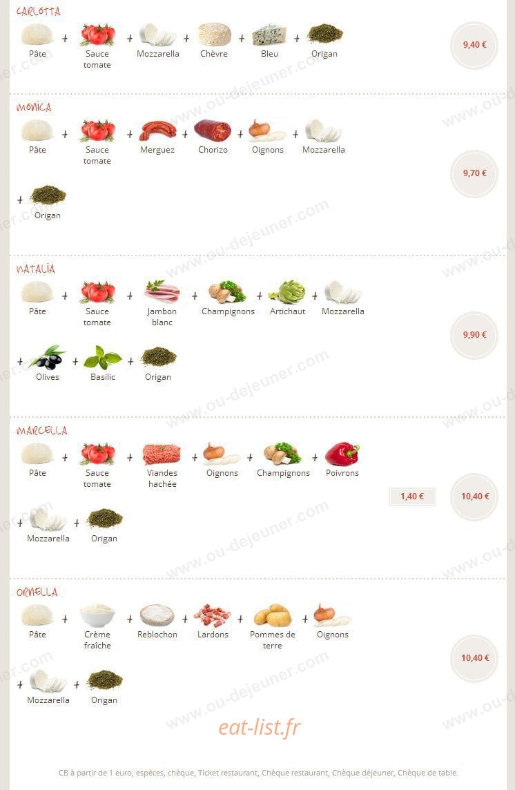 Kapana Pizza — carte page 2
