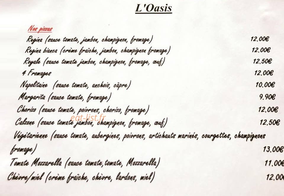 L'Oasis — carte page 1
