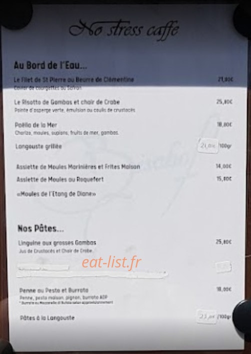 No Stress caffé — carte page 2
