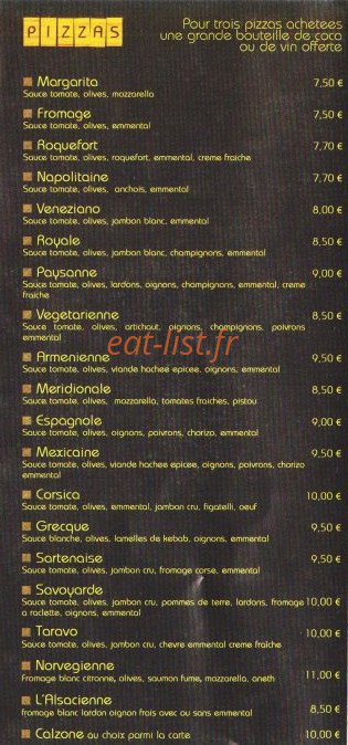 Pizz' Burger — carte page 2