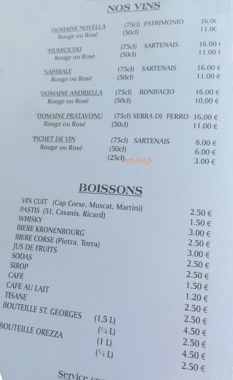 Chez Charlot — carte page 5