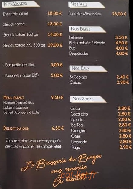 La brasserie du burger — carte page 3