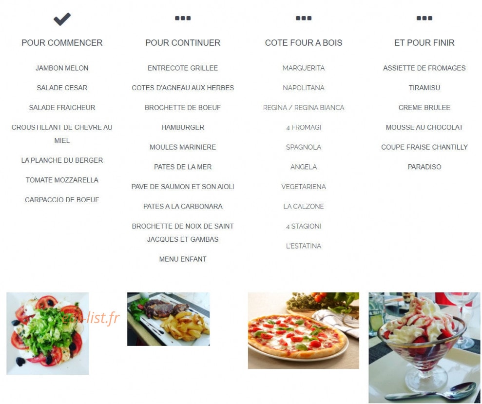Chez Angèle — carte page 1