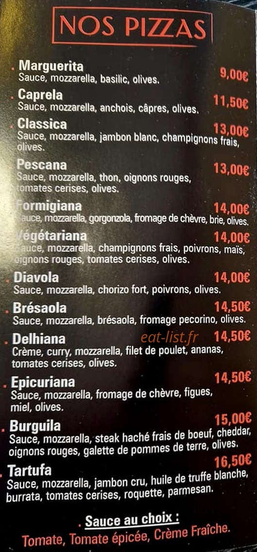 O Pizza des Cannes — carte page 1