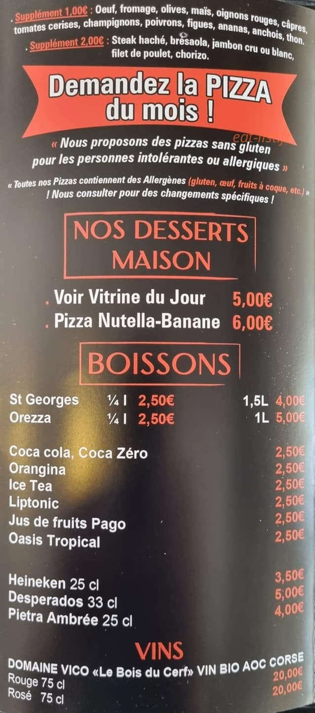 O Pizza des Cannes — carte page 2