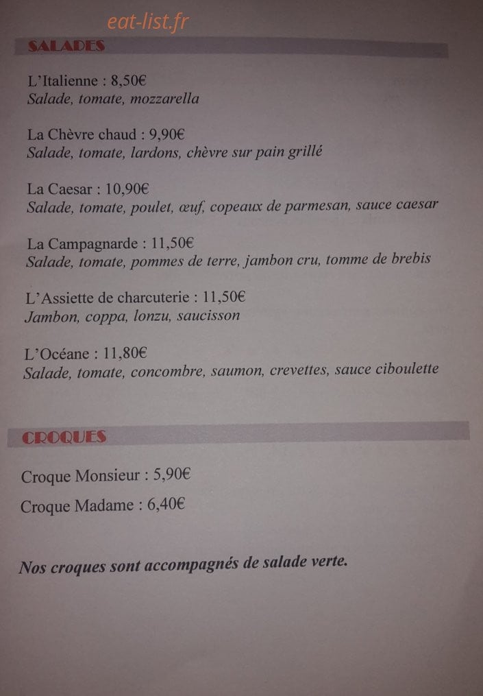 Snack O Non Stop — carte page 3