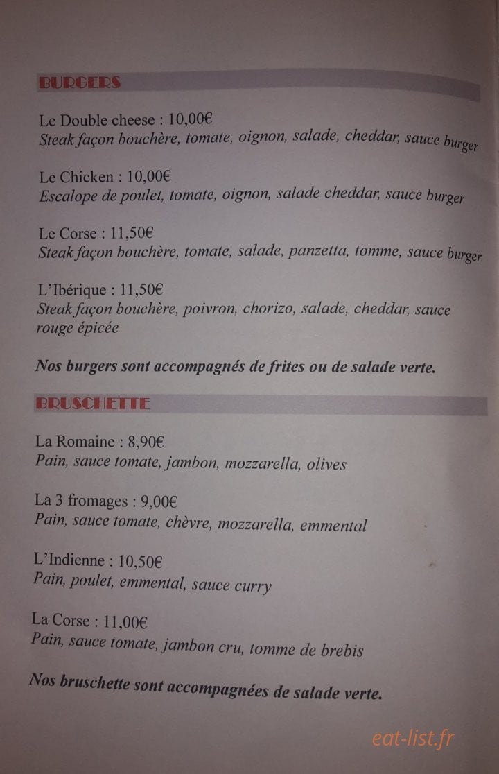 Snack O Non Stop — carte page 4
