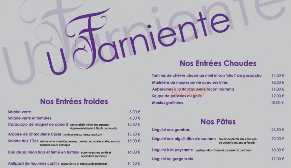 U Farniente — carte page 1