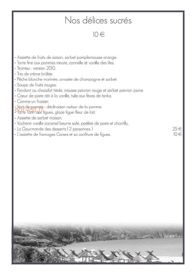 Café de la Plage — carte page 6
