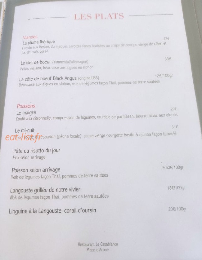 Le Casabianca — carte page 1