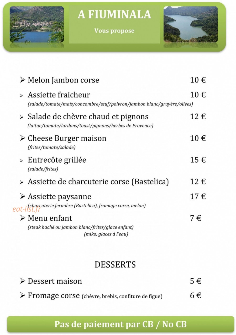 Paillote A Fiuminala — carte page 1