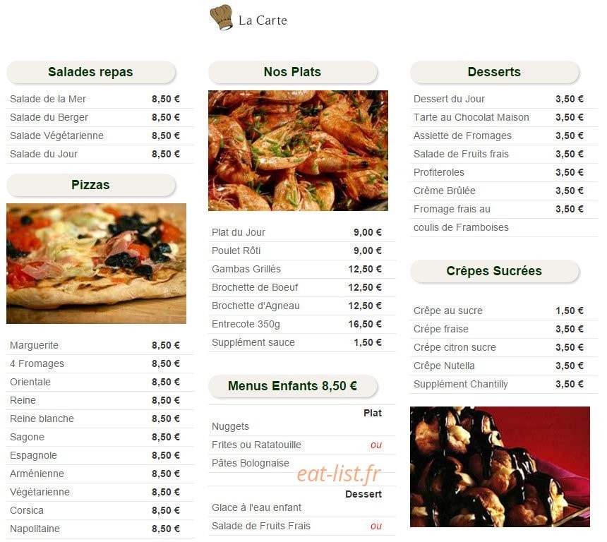 La Palmeraie — carte page 2