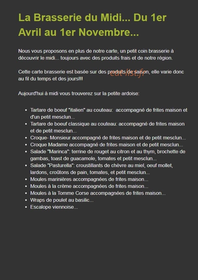 Le Santana — carte page 2