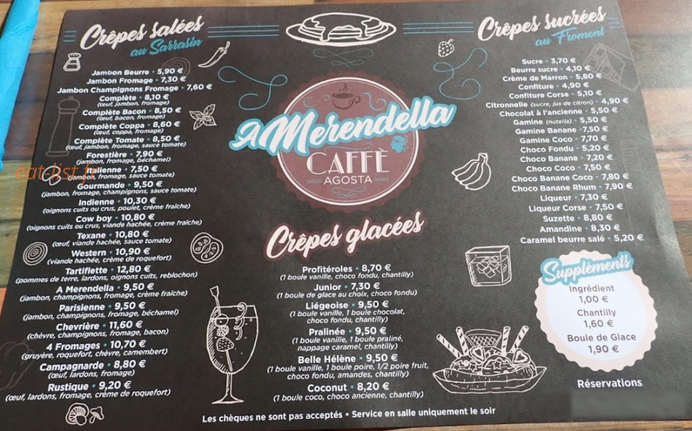 Merendella Cafe — carte page 1
