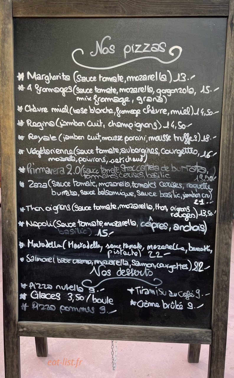 Pizza Zaza — carte page 1