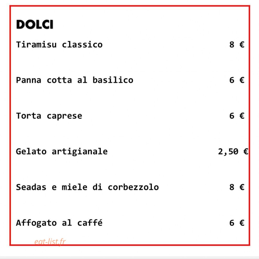 Pasta et Antipasti — carte page 1