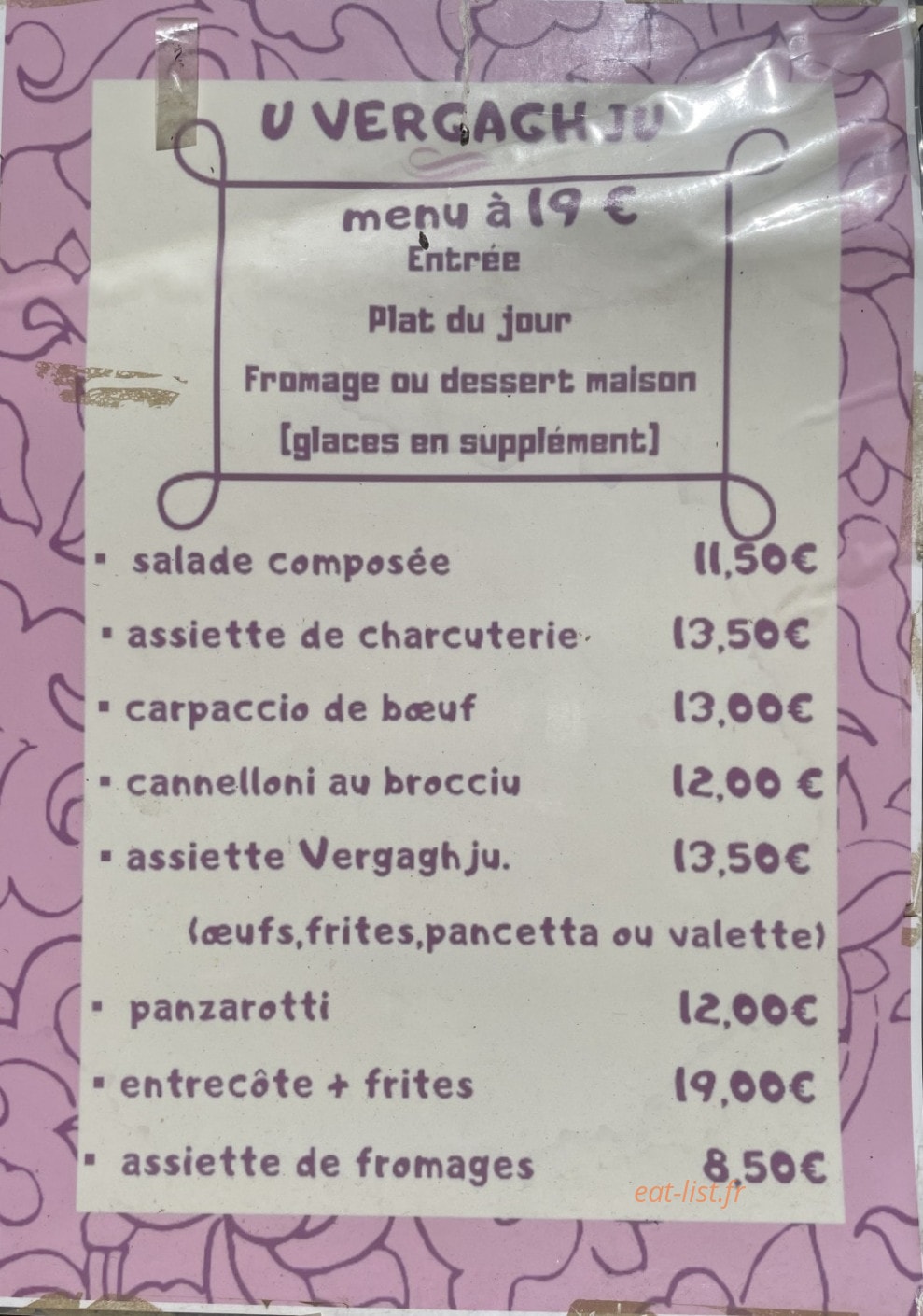 U Vergaghiu — carte page 1