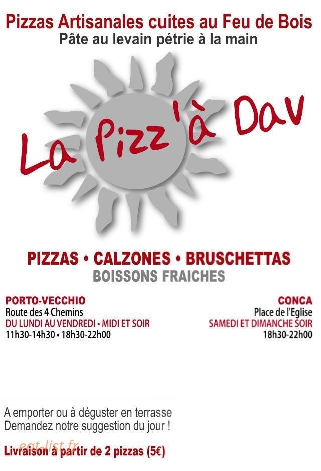 La Pizz' à Dav — carte page 1