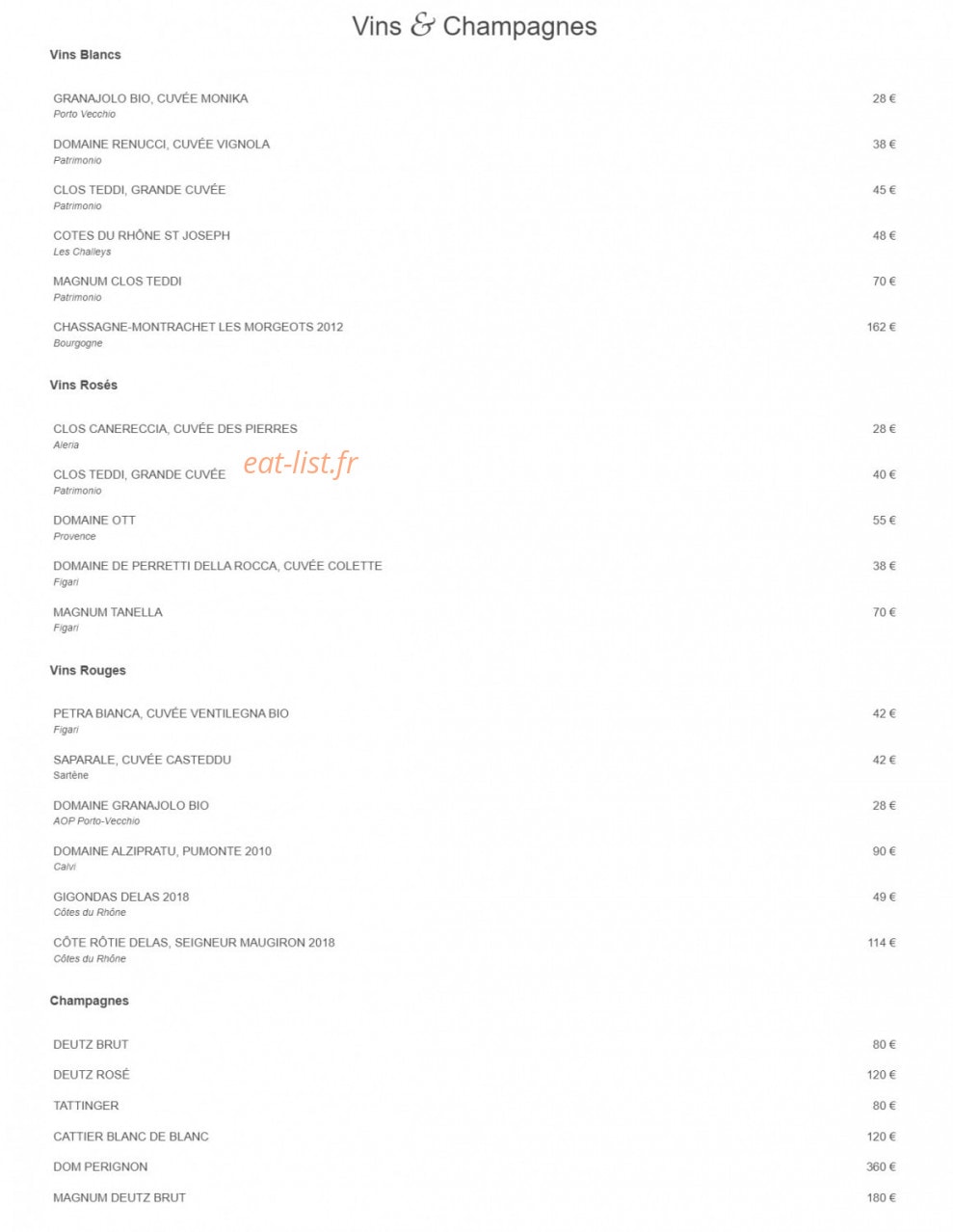 Bar Plage — carte page 8