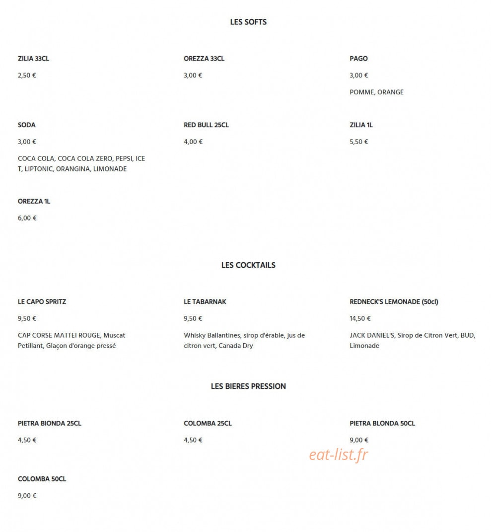 Bikers Caffè — carte page 1