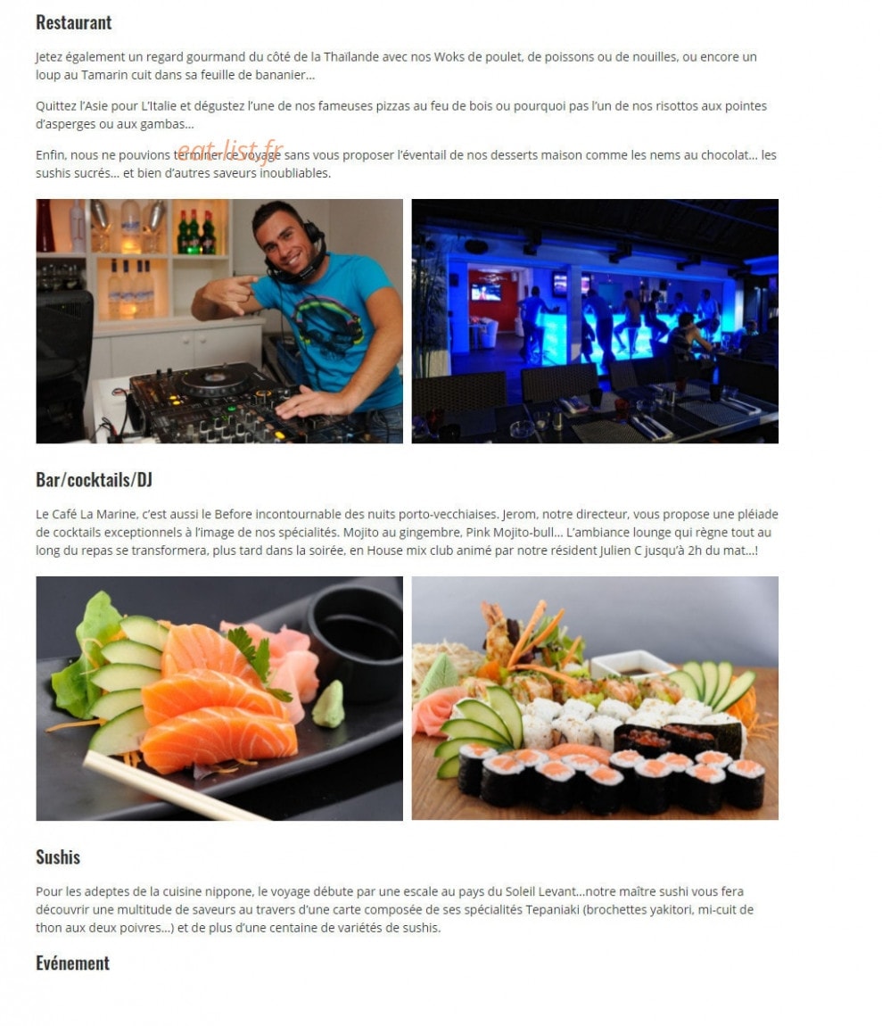 Café La Marine — carte page 1