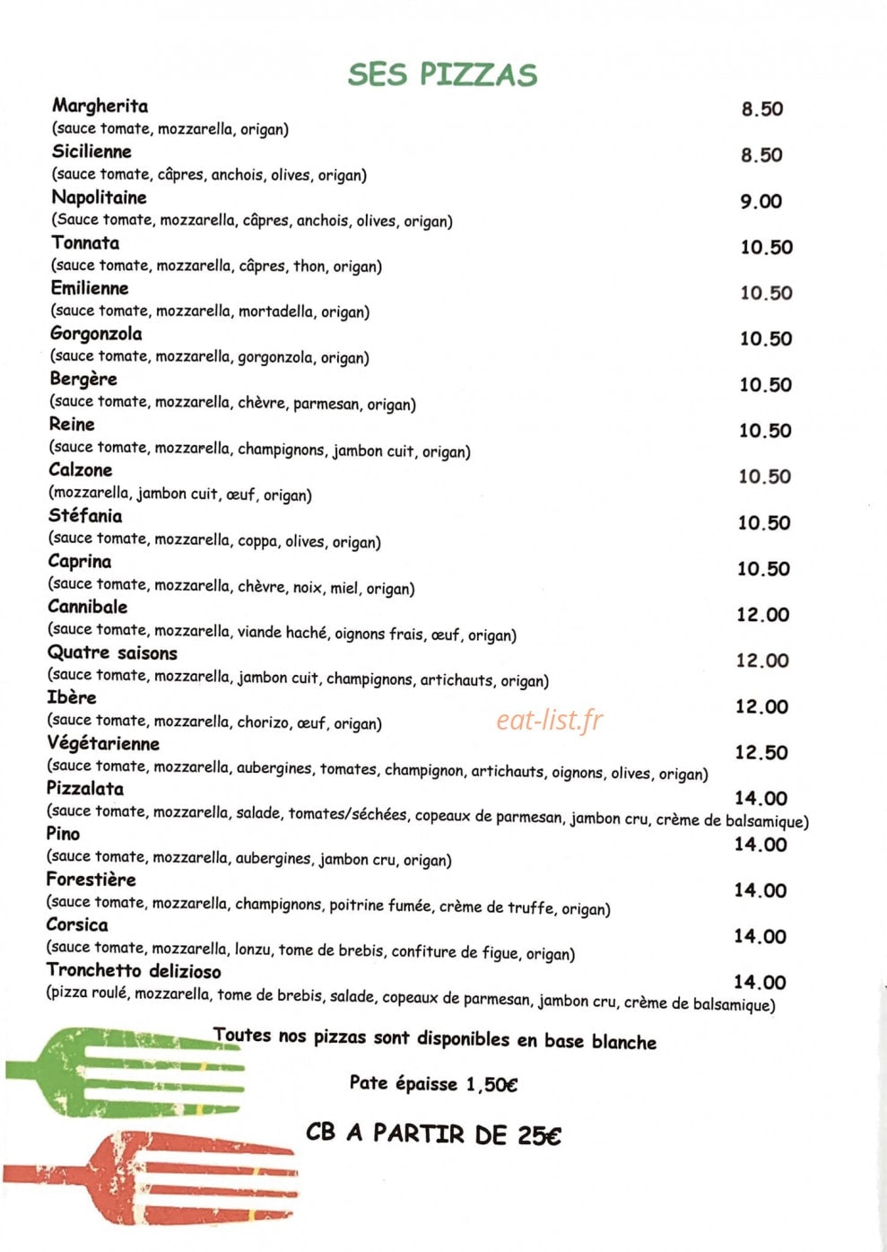 Chez Pino — carte page 1