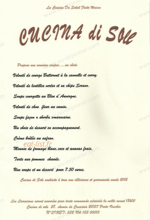 Cucina di Sole — carte page 3