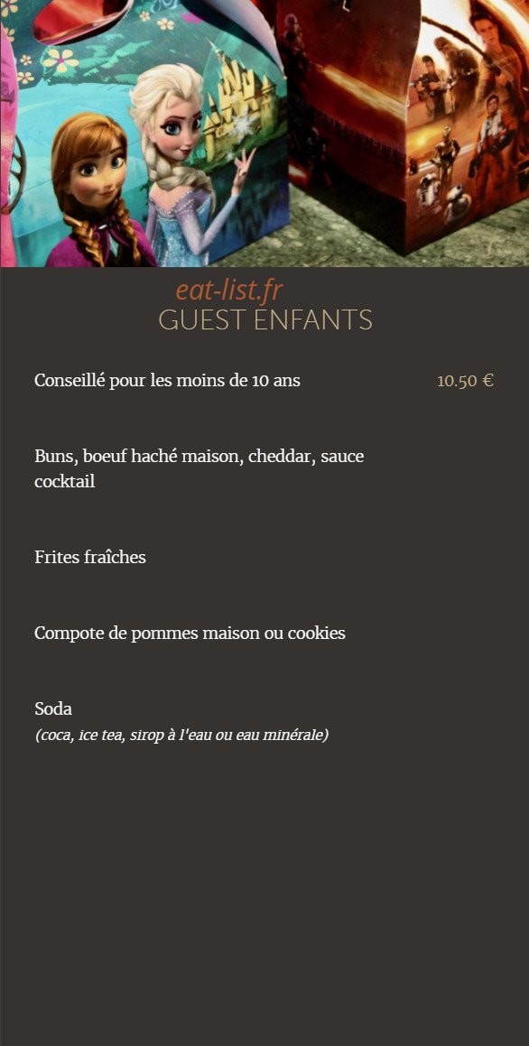 GuestBurger — carte page 3