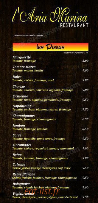 L'Aria Marina — carte page 1