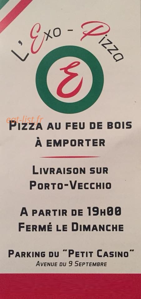 L'Exo-pizza — carte page 1