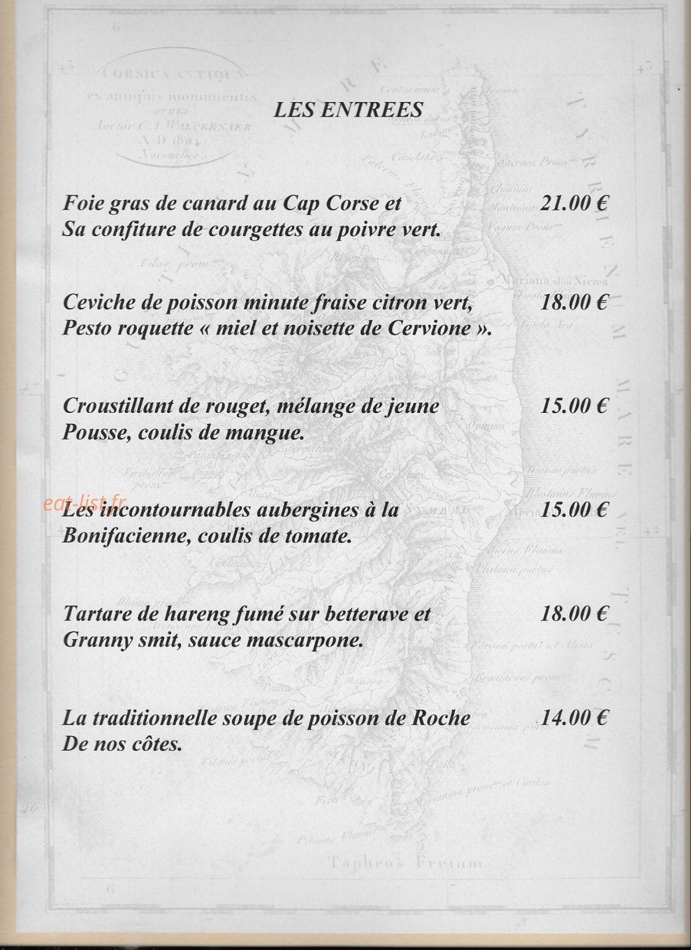 Le bistrot — carte page 2