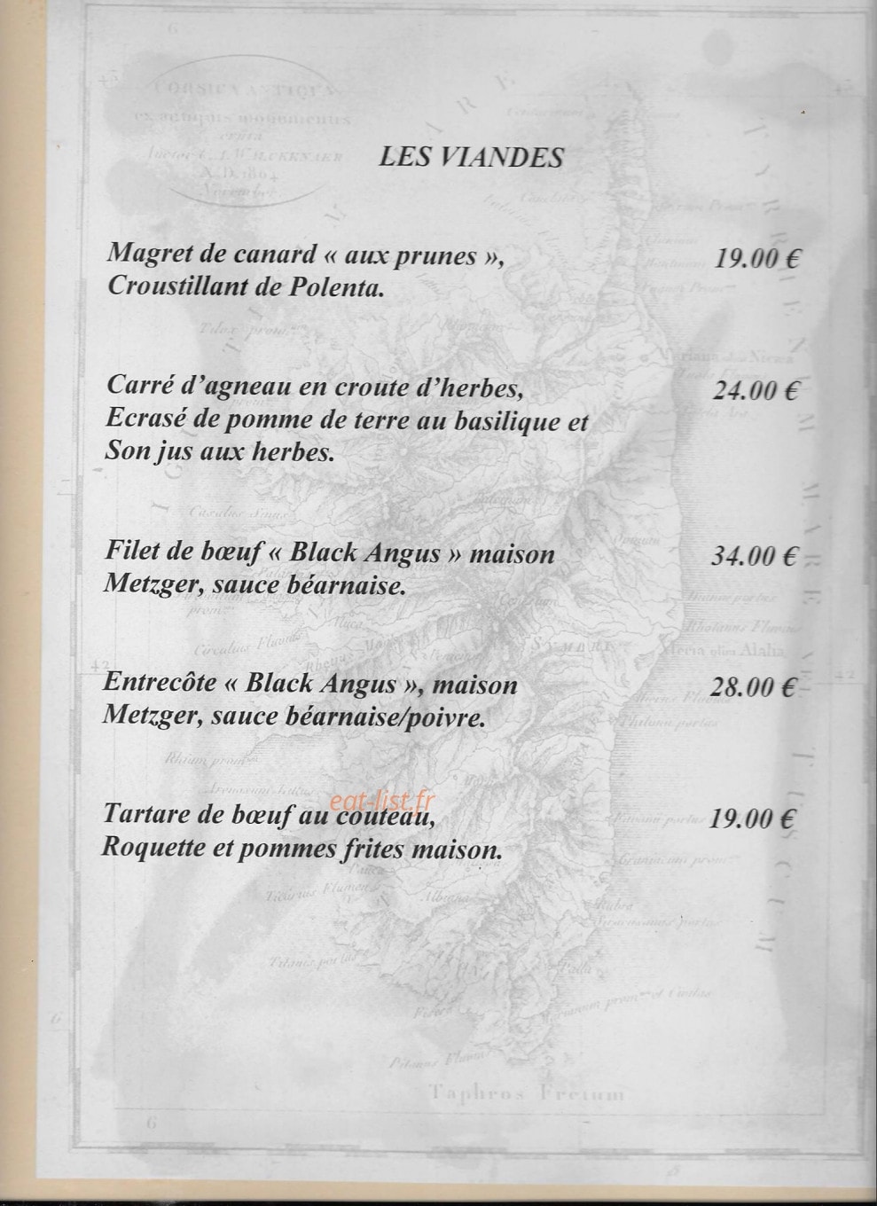 Le bistrot — carte page 7