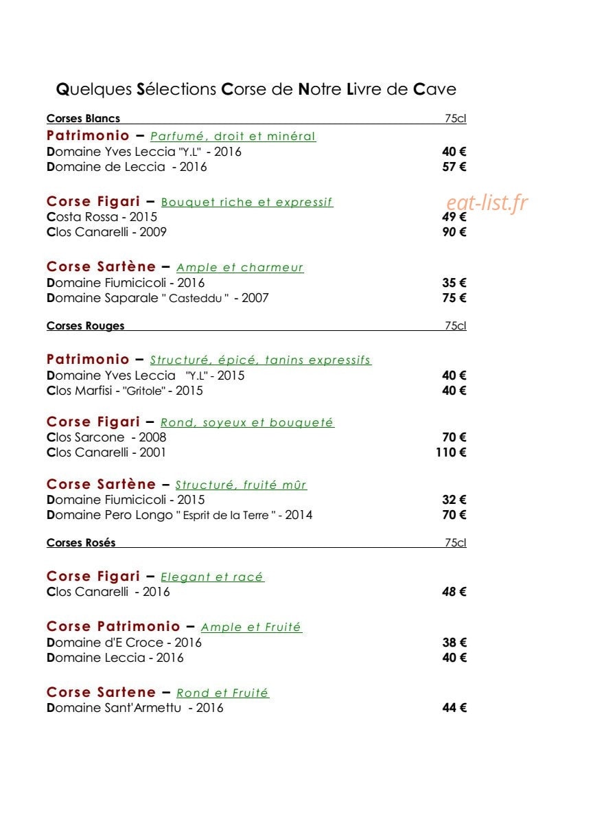 Le gastronomique — carte page 5