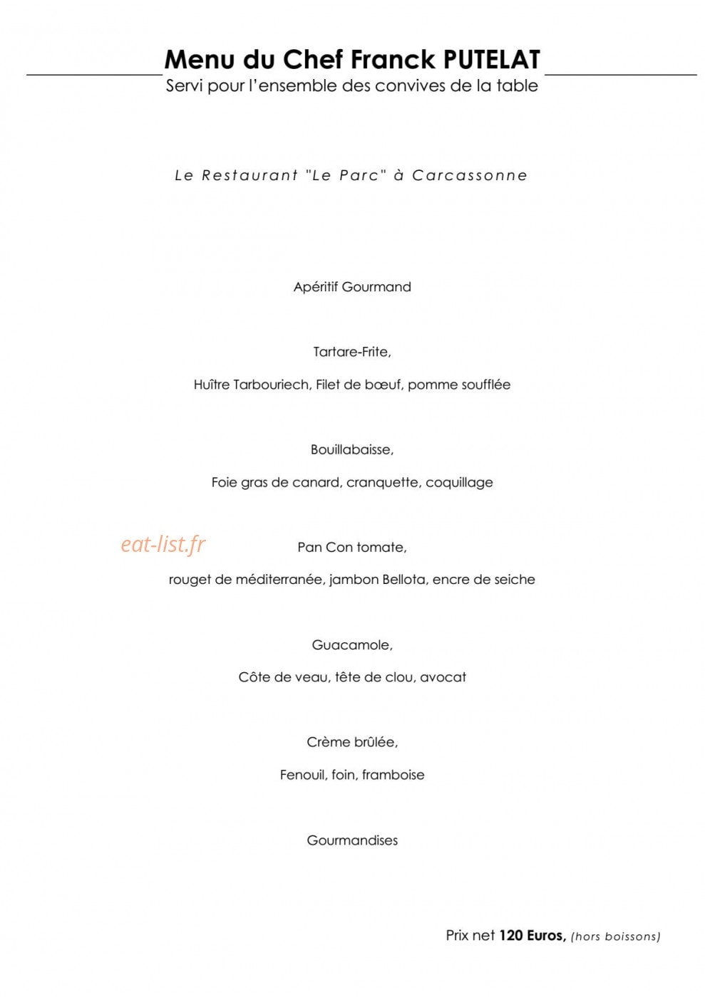 Le gastronomique — carte page 7