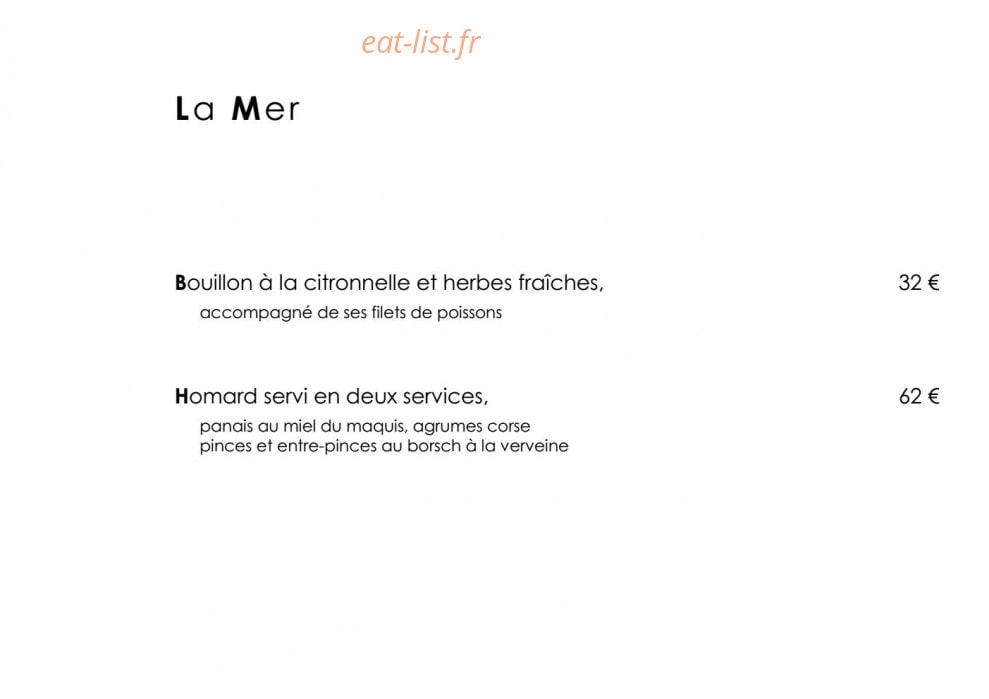 Le gastronomique — carte page 2