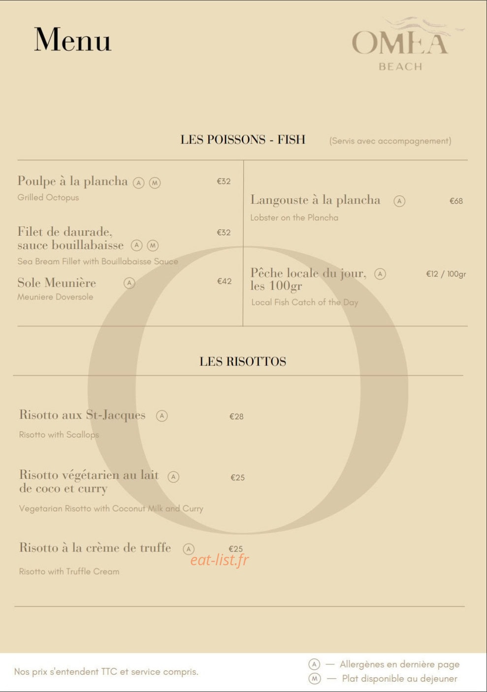 Omea Beach — carte page 2
