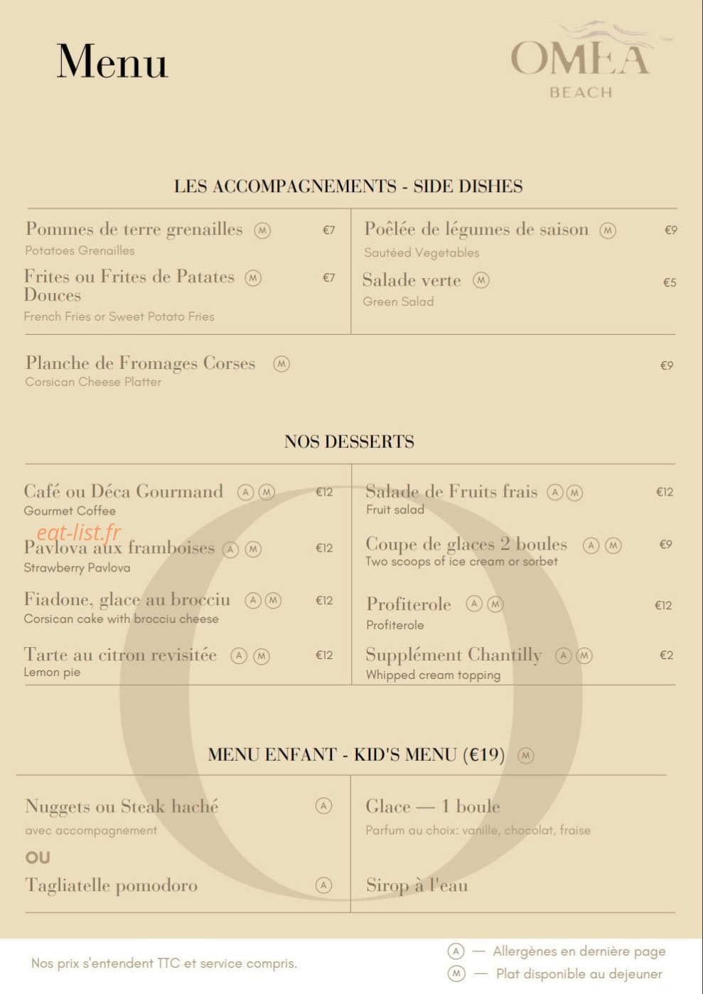 Omea Beach — carte page 3
