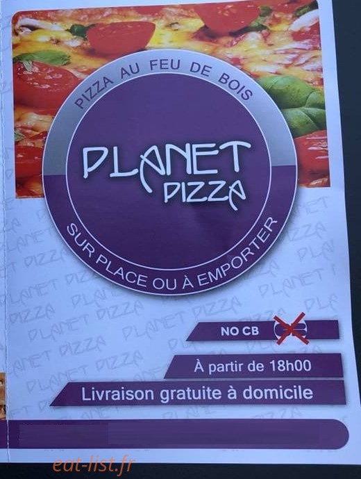 Planet Pizza — carte page 1