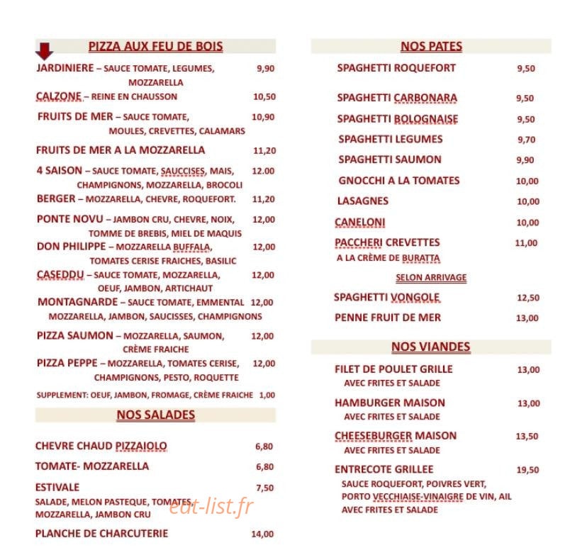 U Caseddu — carte page 2