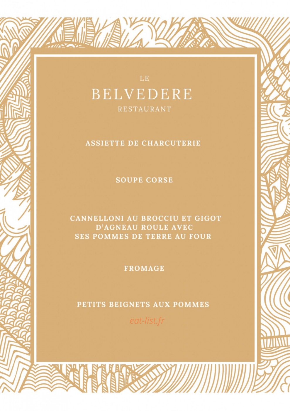 Le Belvédère — carte page 1