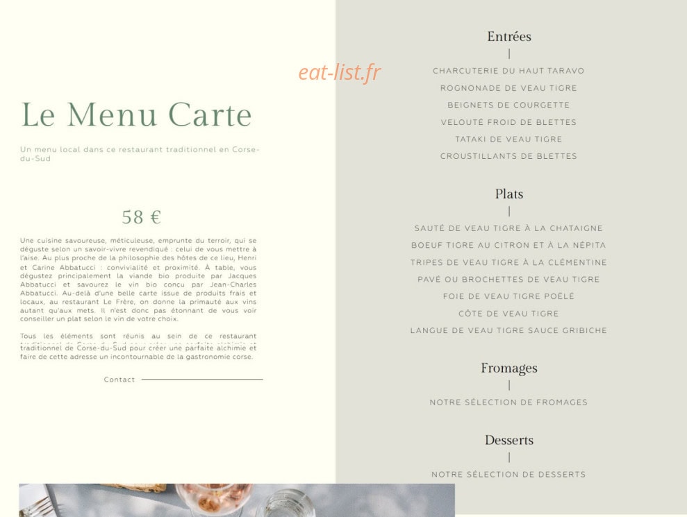 Le Frère — carte page 1