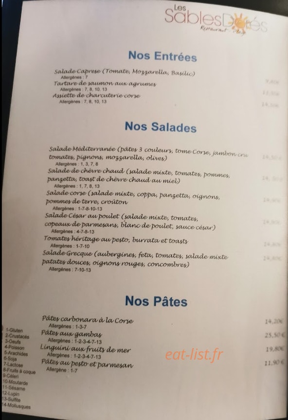Les Sables Dores — carte page 1